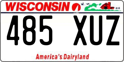 WI license plate 485XUZ