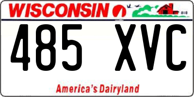 WI license plate 485XVC