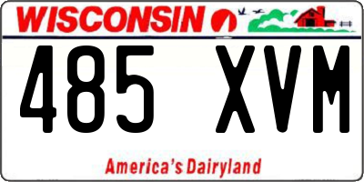 WI license plate 485XVM
