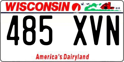 WI license plate 485XVN