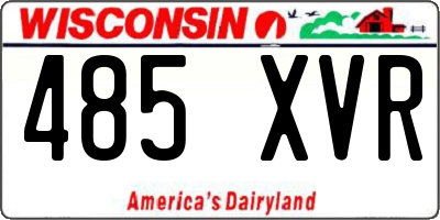 WI license plate 485XVR