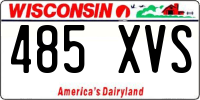 WI license plate 485XVS