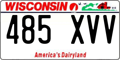 WI license plate 485XVV