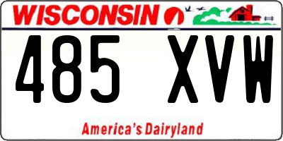 WI license plate 485XVW