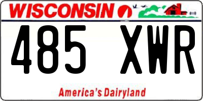WI license plate 485XWR
