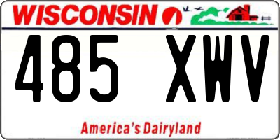 WI license plate 485XWV