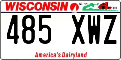 WI license plate 485XWZ