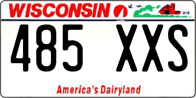WI license plate 485XXS