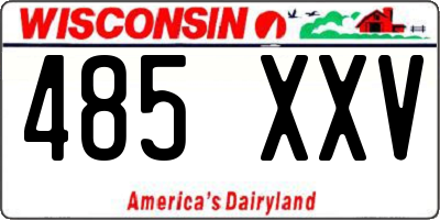 WI license plate 485XXV