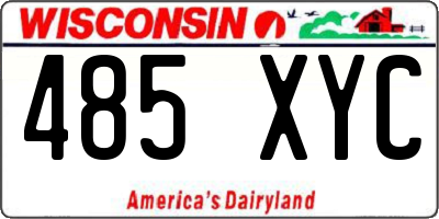 WI license plate 485XYC