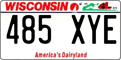 WI license plate 485XYE