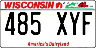 WI license plate 485XYF