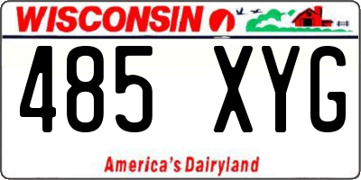 WI license plate 485XYG