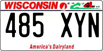 WI license plate 485XYN