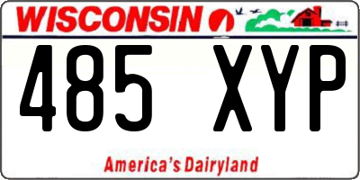 WI license plate 485XYP