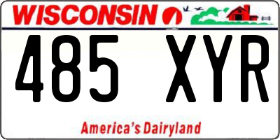 WI license plate 485XYR
