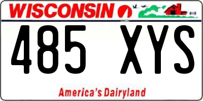 WI license plate 485XYS