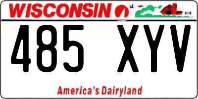 WI license plate 485XYV