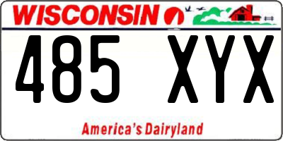 WI license plate 485XYX