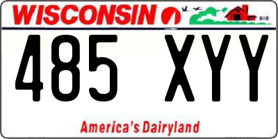 WI license plate 485XYY