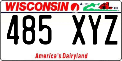 WI license plate 485XYZ