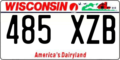 WI license plate 485XZB