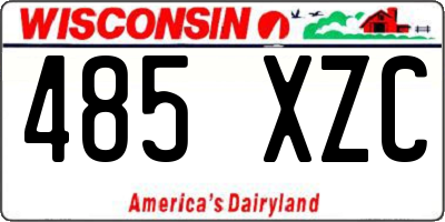 WI license plate 485XZC