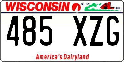 WI license plate 485XZG