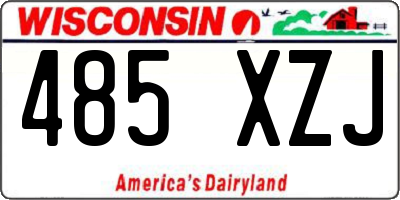 WI license plate 485XZJ