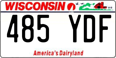 WI license plate 485YDF
