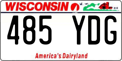 WI license plate 485YDG