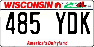 WI license plate 485YDK