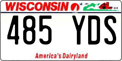 WI license plate 485YDS