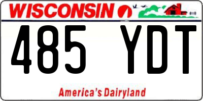 WI license plate 485YDT