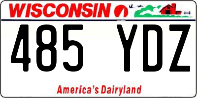 WI license plate 485YDZ