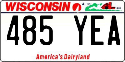 WI license plate 485YEA