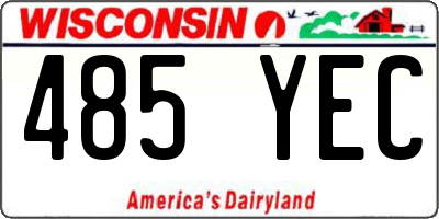 WI license plate 485YEC