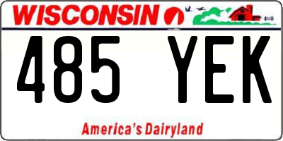 WI license plate 485YEK
