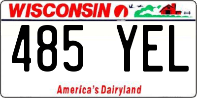 WI license plate 485YEL