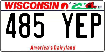 WI license plate 485YEP