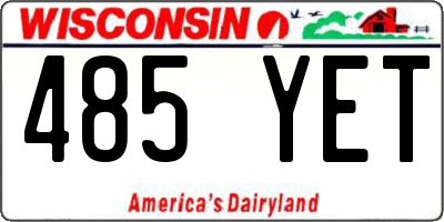 WI license plate 485YET