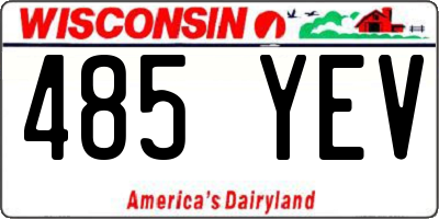 WI license plate 485YEV
