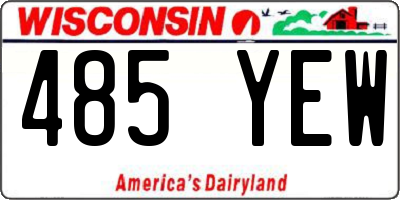 WI license plate 485YEW
