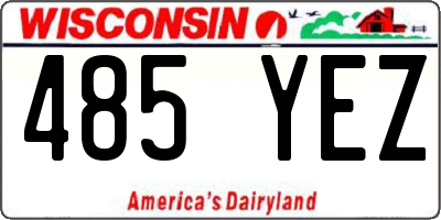 WI license plate 485YEZ