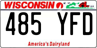 WI license plate 485YFD