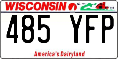 WI license plate 485YFP