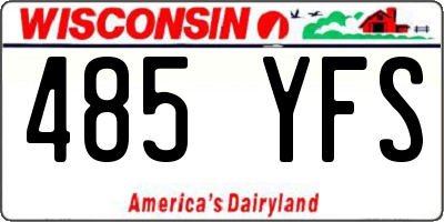 WI license plate 485YFS