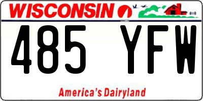 WI license plate 485YFW