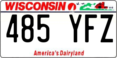 WI license plate 485YFZ