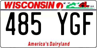 WI license plate 485YGF